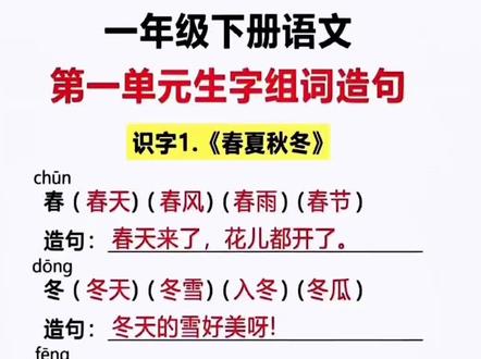 #一年级下册 字词量增加,这本#同步训练 整理了全册610个生字的组词造句,每天读一读,打牢字词句基础#小学语文