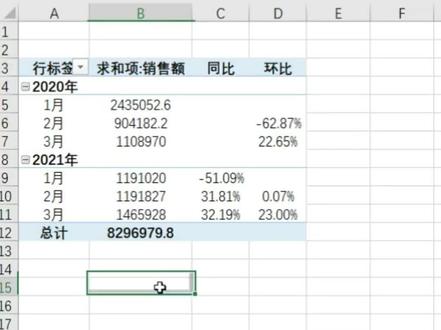 Excel表格中运用数据透视表,完成财务报表同比、环比数据分析!#每日excel #excel #office办公技巧 #职场 #excel技巧 #玩转office #数据透视表