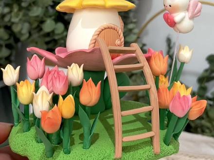 春日里的精灵小屋,到处充满了童话气息,赶紧动手做起来吧#超轻粘土手工 #手工diy #超轻粘土 #粘土教程 #春天手工