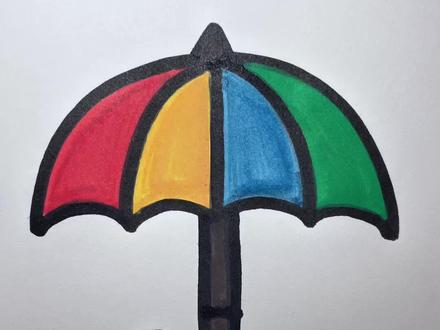 用半圆画好看的雨伞,你学会了嘛#画画 #简笔画 #一起学画画 #零基础学画画 #儿童简笔画