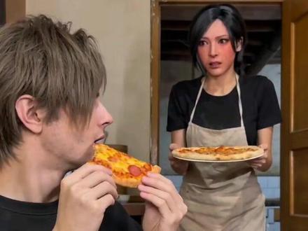 生化危机9里昂艾达婚后生活之吃披萨#乡村美食 #搞笑 #爱情 #彩蛋 #可爱