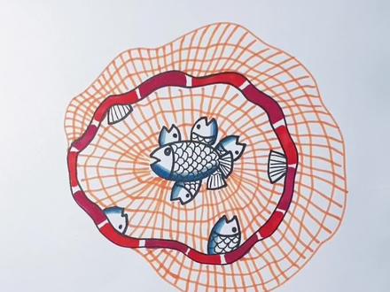 快来捕鱼呀,有趣又简单的绘画#手绘 #想画就画 #儿童 @抖音小助手