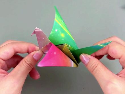 一只可以煽动翅膀的小鸟,一起来试试吧#折纸教程 #小鸟 #手工diy #幼儿园手工 #儿童玩具