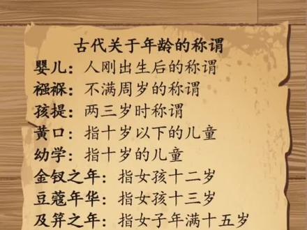 年龄看看古人怎么说?