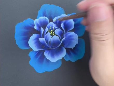 排笔彩绘牡丹花 #儿童面部彩绘 #排笔彩绘