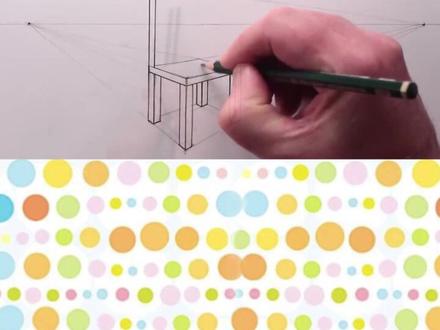 #画画教程 #素描教学 新手素描入门,素描透视教学!素描两点透视画法和技巧学习,用素描两点透视画椅子的方法和步骤!