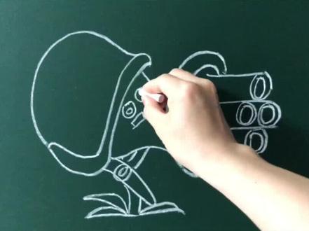 第11集|植物大战僵尸中的机枪豌豆射手怎么画? #简笔画 #简笔画教程 #英语简笔画