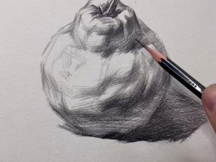 零基础学素描:教你画静物丑橘结构素描#素描入门基础 #素描静物 #画画 #美术生 #抖音小助手