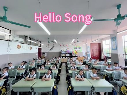 小学一年级开学第一周英语歌曲hello song,学习打招呼交朋友,全是小可爱绝对的零基础英语启蒙了😘 #小学英语 #课前律动活跃气氛