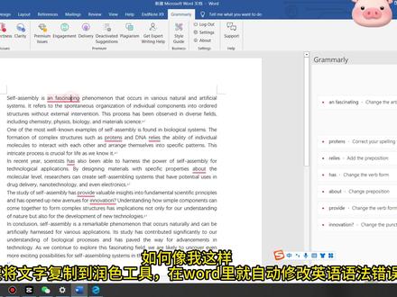 不需要将英文内容复制到润色工具,如何在word里就实现自动修改语法错误呢?#研究生 #科研 #学习 #学习资料分享 #论文