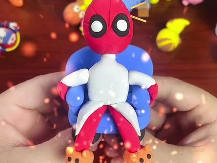 看完就能学会的简易蜘蛛侠来啦#粘土 #亲子 @抖音小助手