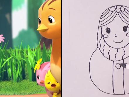 看动画学画画:原来木偶小娃娃是这么画的呀,小朋友们学会了吗? #幼儿教育 #宝宝启蒙 #亲子教育 #早教