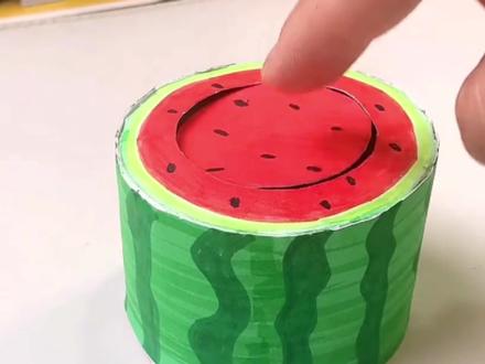 #手工 #一起做手工 跟我一起做西瓜按按乐