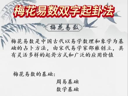 双字起卦|梅花易最简单起卦术 讲解梅易双字起卦法#梅花易数 #国学文化 #国学智慧 #易学智慧