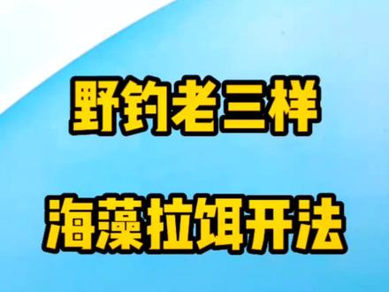 野钓饵料拉饵开法配方 野钓老三样海藻水母拉饵开法#饵料 #野钓 #饵料搭配 #饵料窝料