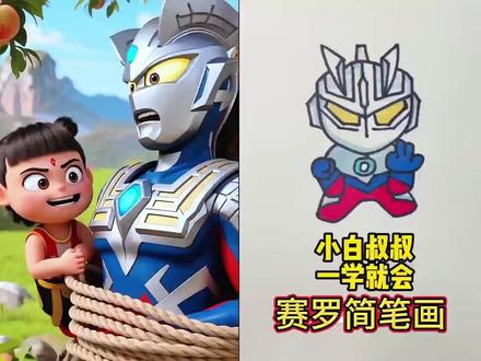 奥特曼简笔画#简笔画 #动画 #搞笑 #奥特曼 #亲子互动