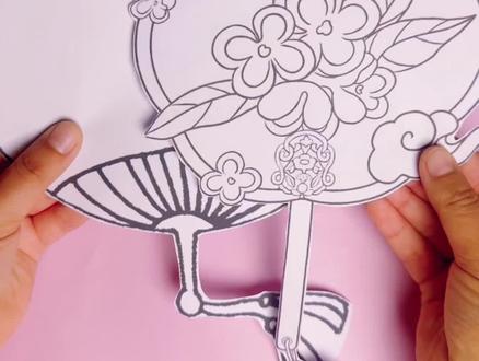 做个扇子吧~#手工 #简笔画 #DIY #手绘 #益智