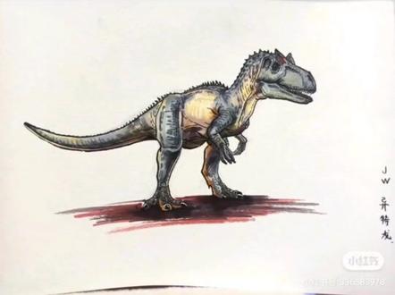 手绘恐龙渣作#侏罗纪世界 #霸王龙 #异特龙 #食肉牛龙
