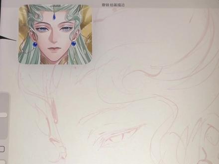 四分钟超详细我流侧脸画法跟练讲解! #画画 #水墨 #代号鸢 #诸葛亮 #同人