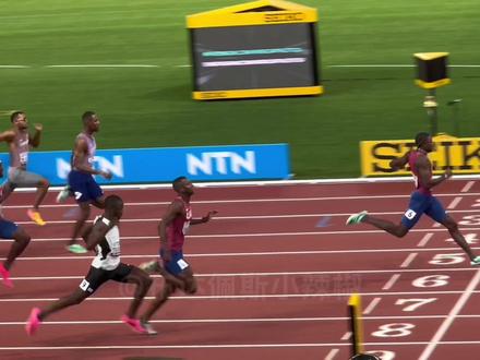 男子200米,#莱尔斯 19.52秒夺冠,卫冕双冠王!#2023布达佩斯田径世锦赛 #比赛现场 #200米 #田径比赛
