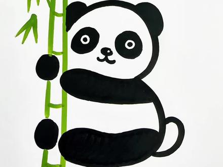 用数字1和3画国宝大熊猫~#幼儿美术#儿童简笔画#育儿#简笔画教程#一起来画画
