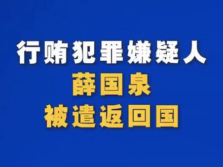 行贿犯罪嫌疑人薛国泉被遣返回国