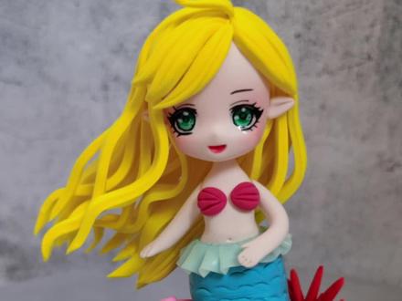 今天用粘土捏美人鱼!非常可爱!#超轻粘土手工 #手工diy #手工 #手工制作