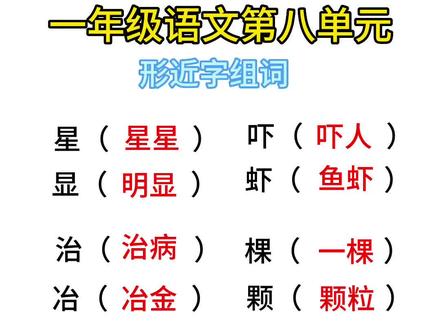 #一年级语文 第八单元,形近字考点
