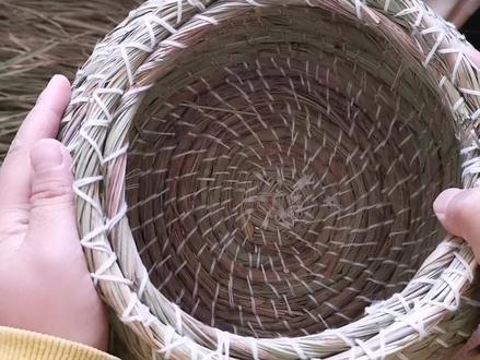 毛草叶编织,不花一分钱的馒头筐,省钱环保又好看,可以进来看看