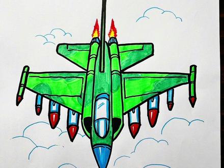 攻击型飞机简笔画 #飞机简笔画 #武器简笔画 #攻击机简笔画 #儿童绘画 @DOU+上热门