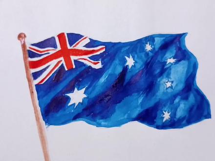 澳大利亚国旗怎么画?雅轩教你画在风中飘荡的澳大利亚国旗 #画画 #绘画 #艺术 #美术 #画画教程 #绘画过程 #手绘