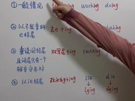 #零基础英语 #英语没那么难 ing的动词变化规则,记得关注哦