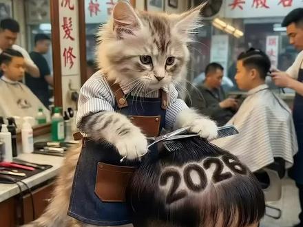 这发型帅气啊 #小猫剪头发 #萌宠出道计划 #猫咪合拍 #委屈猫