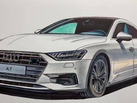 手绘奥迪A7,谢谢支持 #马克笔手绘 #奥迪a7 #画车 #奥迪