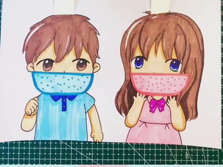 二年级学生可学画的带口罩动漫男生和女生头像。疫情反反复复,请大家带好口罩防止病毒哦。#疫情防控 #口罩 #一起学画画 @抖音青少年 @抖音小助手