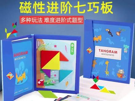 磁性七巧板1-6岁儿童早教益智木制拼图玩具 #儿童早教玩具 #益智拼图 #木制七巧板 #磁性玩具 #幼儿智力开发