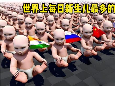世界上每日新生儿数量最多的国家/地区,各国婴儿出生率排名 #新生儿 #出生率 #世界之最 #数据可视化