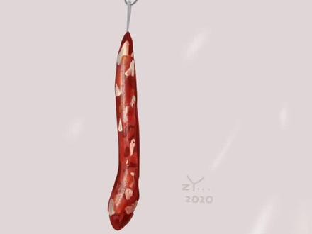 你们的腊肠已画好~可以拿去做饭了!#手机画画 #指绘 #腊肠 #灵魂画手 #立体画