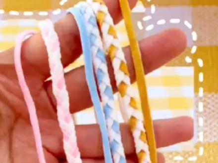 用口罩绳给#闺蜜 做个漂亮的手环吧#手工 #手工diy #废物利用 #口罩手工