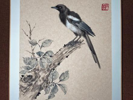 喜鹊的教学视频来啦 #国画教程 #感受国画的意境之美 #传统文化