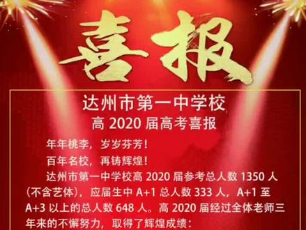 #达州身边事达州市第一中学校高2020届高考喜报