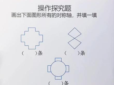 三年级数学画图形对称轴 三年级数学下册第一单元《生活中的运动现象》探究题:画图形对称轴。
做题步骤
1.概念:一个图形沿着一条直线对折后,直线两边的部分能完全重合,这条直线叫对称轴,画虚线。
2.记特殊图形:正方形有四条对称轴,长方形有两条对称轴。
3.把图形转成正方形和长方形。#小学数学 #三年级数学下册 #平移旋转轴对称 #三年级数学下册重点难点 #小学英语天空老师