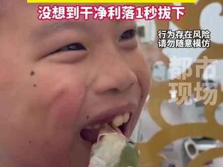 弟弟牙松了姐姐不敢拔,安排自家鹦鹉上阵拔牙,没想到干净利落1秒拔下#神奇动物 #拔牙 #鹦鹉 来源@雯宝养鹦鹉日记