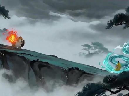 雾山五行正统国漫画风,猫狗大决战,雾山五行正统国漫画风,锐利硬边水墨线条,高对比红黑与青金主色调,电影级光影,国风奇幻战斗美学,强打击感,强能量碰撞感,画面流畅丝滑,动作连贯清晰,动态张力拉满,整体质感高级,特效炸裂。#AI #AIGC