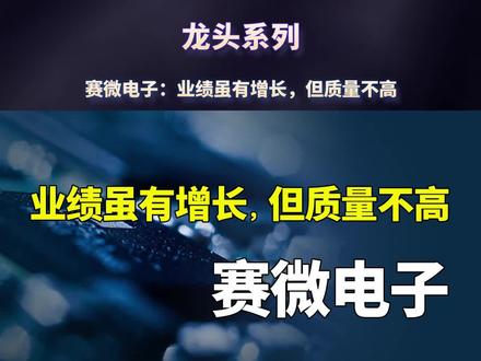 龙头系列 | 集成电路制造龙三【赛微电子】:业绩虽有增长,但质量不高(2023年一季报)@抖音小助手 @抖音财经 #理财 #投资 #机会 #财报分析 #上市公司