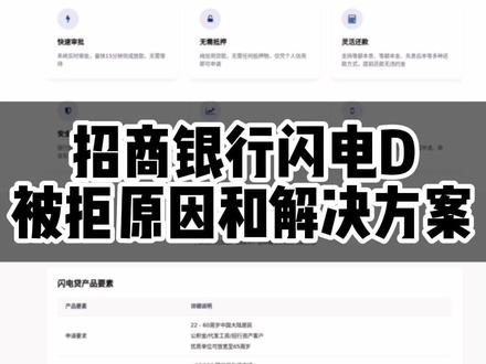 招商银行闪电贷被拒解析 #合肥
