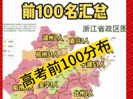 2023浙江高考前100名汇总#2023高考喜报