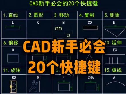 cad零基础小白新手学会20这个cad快捷键基本可以玩转cad,新手一定要知道的20个CAD快捷键#cad教程 #机械设计 #cad命令大全 #cad快捷键 #cad入门教程