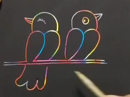 用数字2222画小鸟,看得懂他俩在干嘛吗#创意简笔画