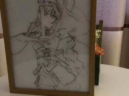 刚撕开以为雷电将军线稿画,没想到开灯后真帅啊!#原神#雷电将军